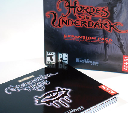 detail of Hordes of the Underdark box and disk sleeve