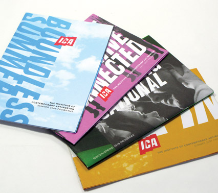 a selection of program brochure covers